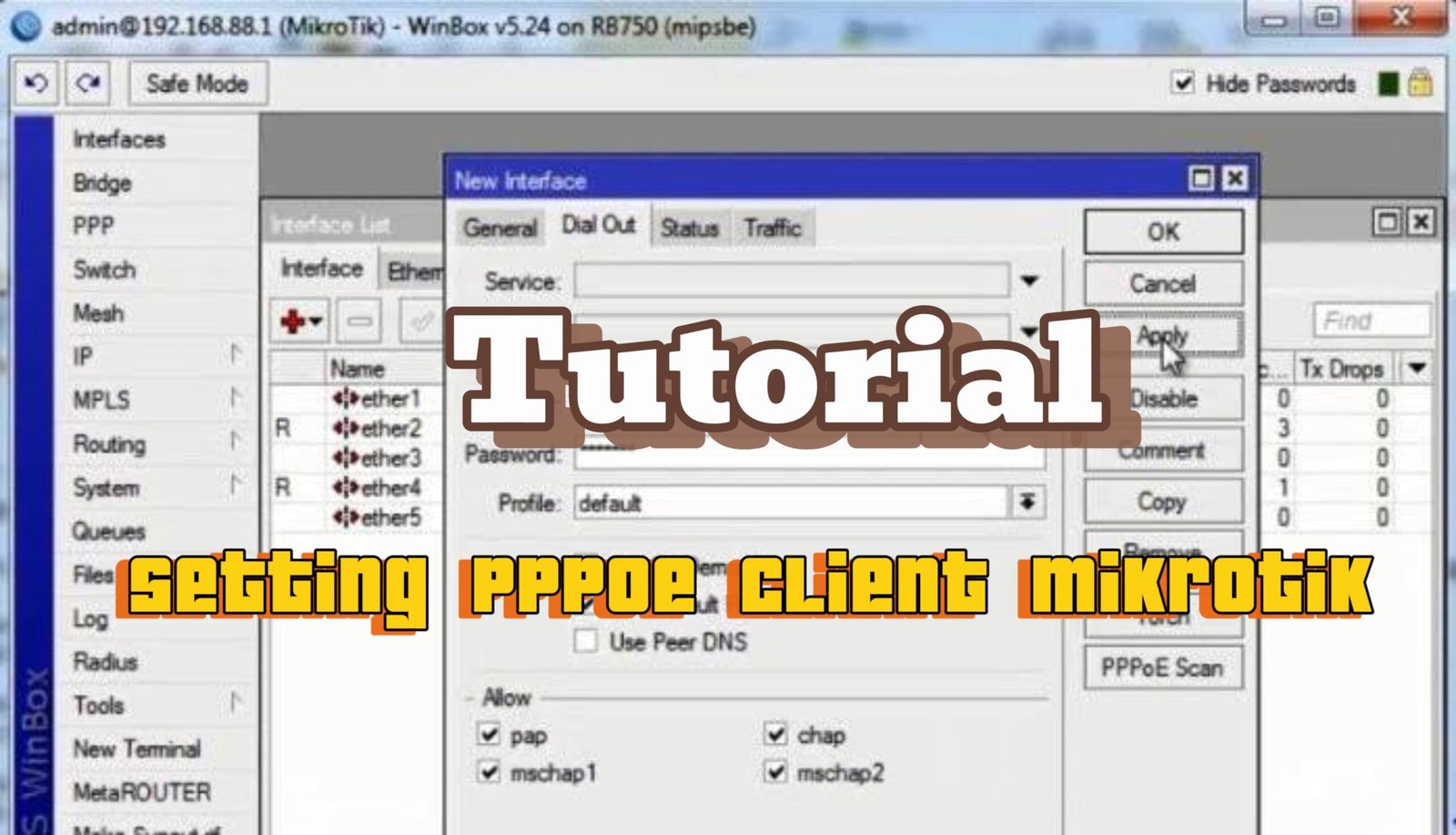 Tutorial Setting PPPoe Client di Mikrotik RouterOS